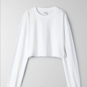 Aritzia Cropped White Long Sleeve